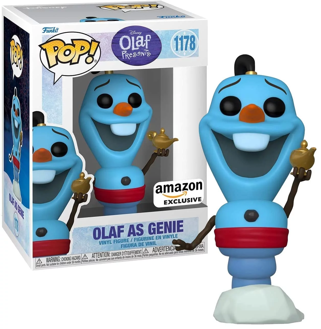 Funko Pop! Disney Olaf Presents: Olaf as Genie (Amazon Exclusive)Box dmg